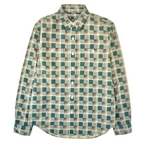 RRL Ralph Lauren Double RL Green Cream Brown Brown Overshirt Work Shirt Jacket